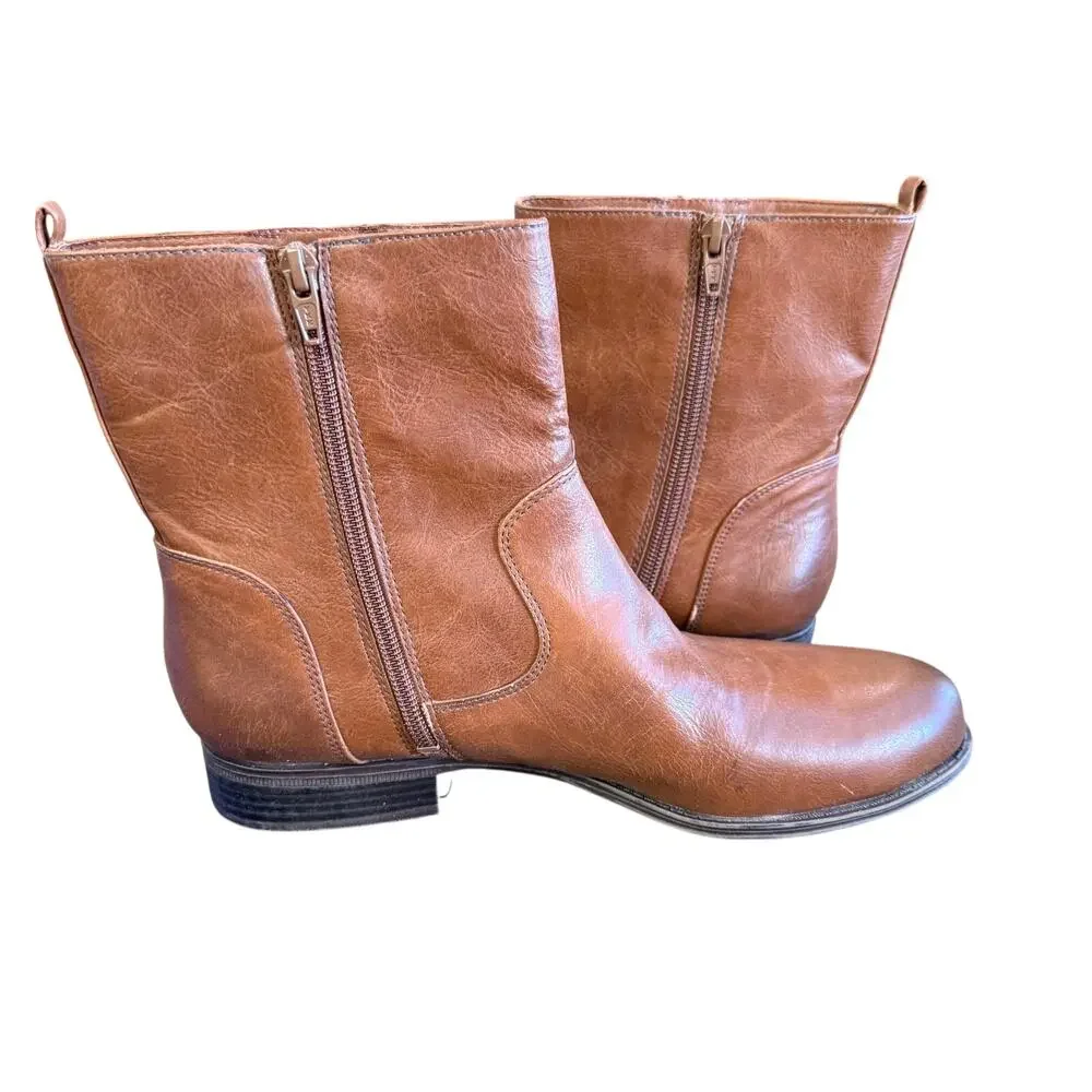 Naturalizer Boots Jacklyn Size 9.5 Tan Zip Ankle